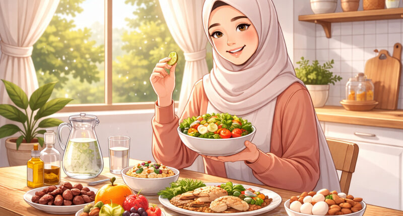 Cara Menjaga Kesehatan Tubuh Saat Berpuasa agar Tetap Fit Seharian (Ilustrasi/AI)