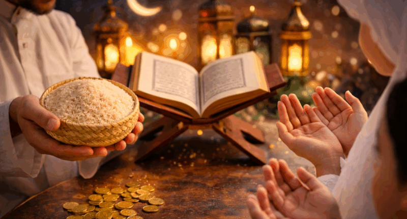 Niat Zakat Fitrah untuk Keluarga Arab dan Latin Lengkap (Ilustrasi/AI)