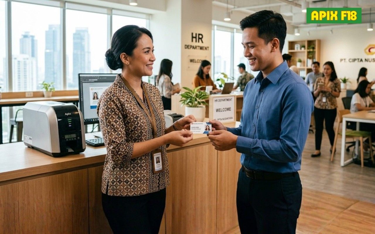 Cetak Id Card Terdekat - Cetak ID Card Terdekat Berkualitas Korporat? Apix F18 Pilihan Pertamina, PLN, BCA, dan OJK - Apix F18